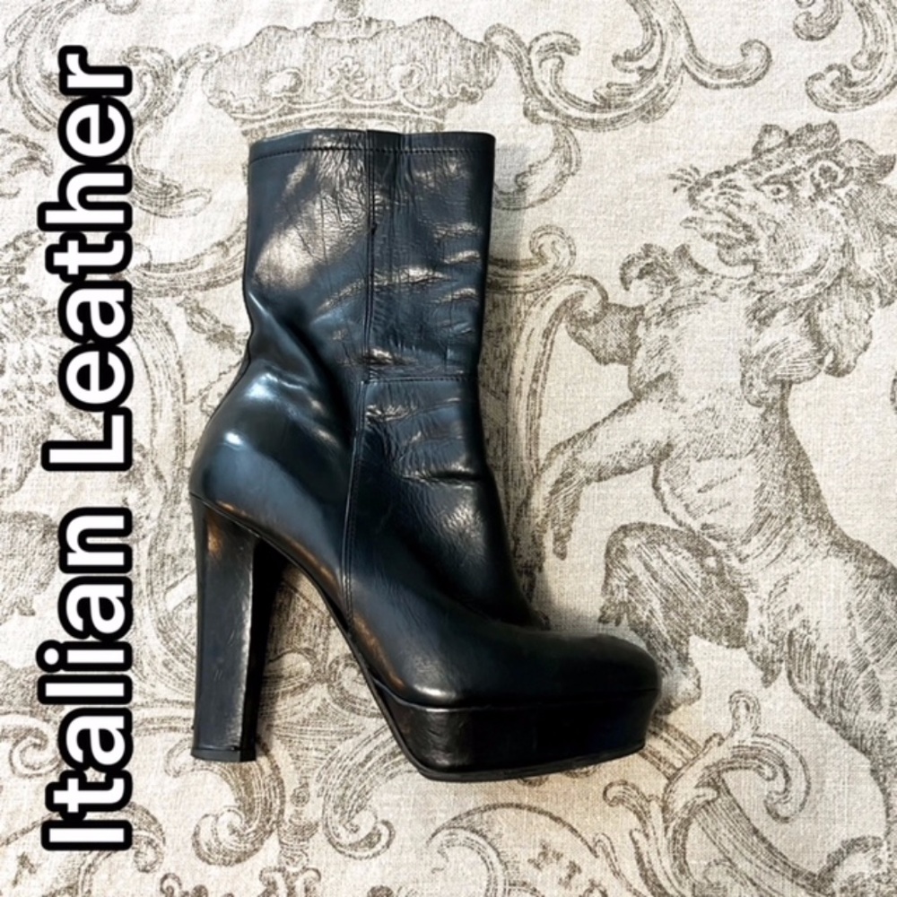 PROGETTO LEATHER WOMEN'S VALERIA PLATFORM BOOTIES